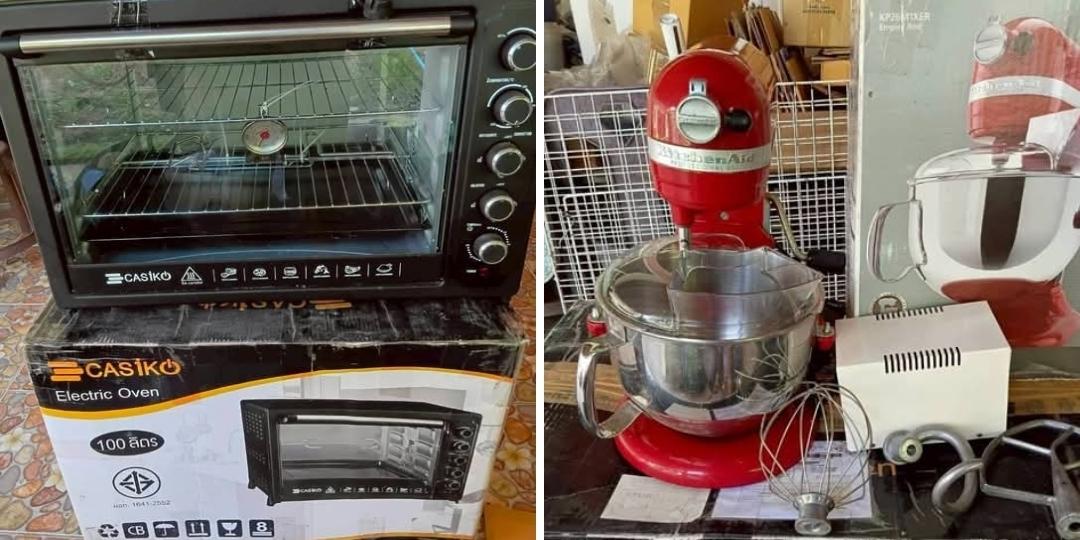เครื่องผสมแป้งไฟฟ้าและเตาอบไฟฟ้า มือสอง สภาพดีตามรูปพร้อมใช้งาน