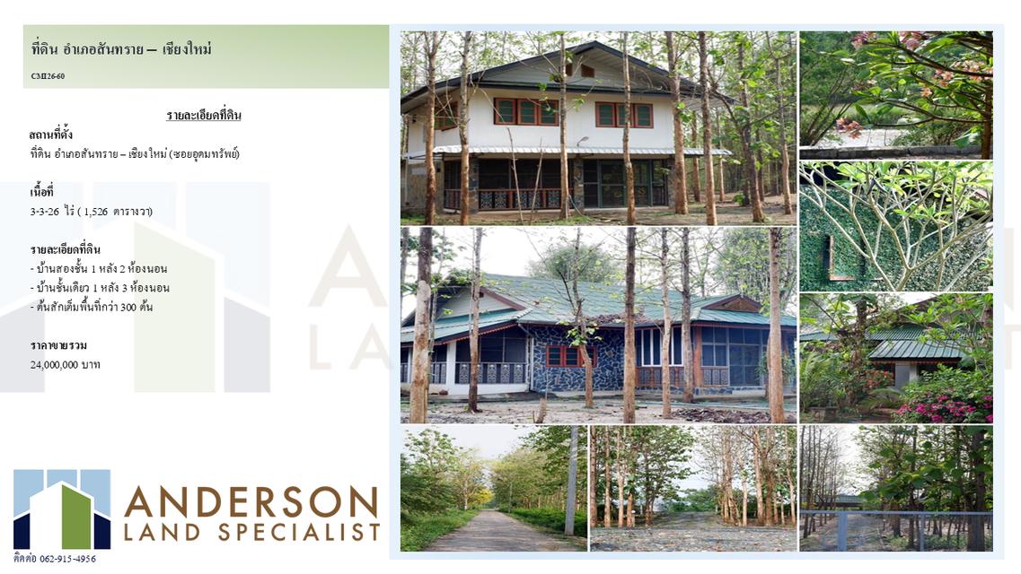 📣 ประกาศขายที่ดินพร้อมบ้านติดแม่น้ำปิง อ.สันทราย จ.เชียงใหม่ 🌿 1