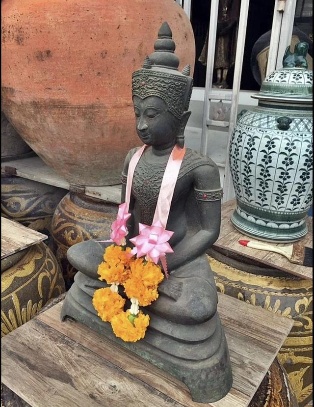 พระพุทธรูปโบราณ พระบูชาอยุธยาทรงเครื่อง หน้าตัก12นิ้ว ปางสมาธิ ฐานสามขา 3