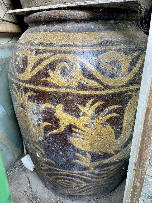 โอ่งไหหลำ ลายมังกร โอ่งดินเผาน้ำเคลือบโบราณ ศิลปะประเทศจีน