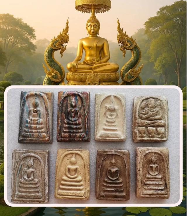 สมเด็จสายรุ้ง ชฎาพรหมเกศ ขรัวโต 3 บาตร หลังตราแผ่นดิน ขุนแผน รางลูกคิด