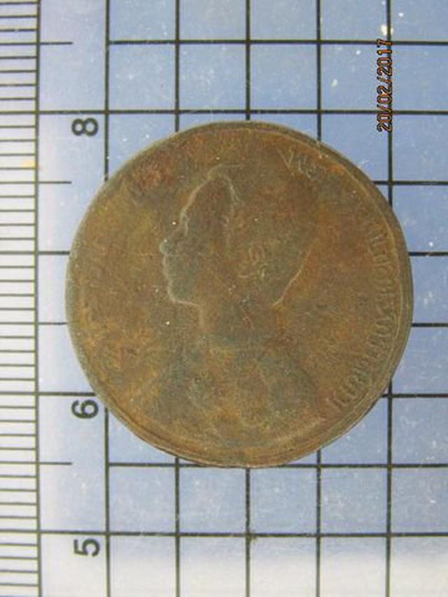 รูป 4271 เหรียญทองแดง 1อัฐ รศ.114 ตราพระสยามเทวาธิราช หัวไม่ตรงก