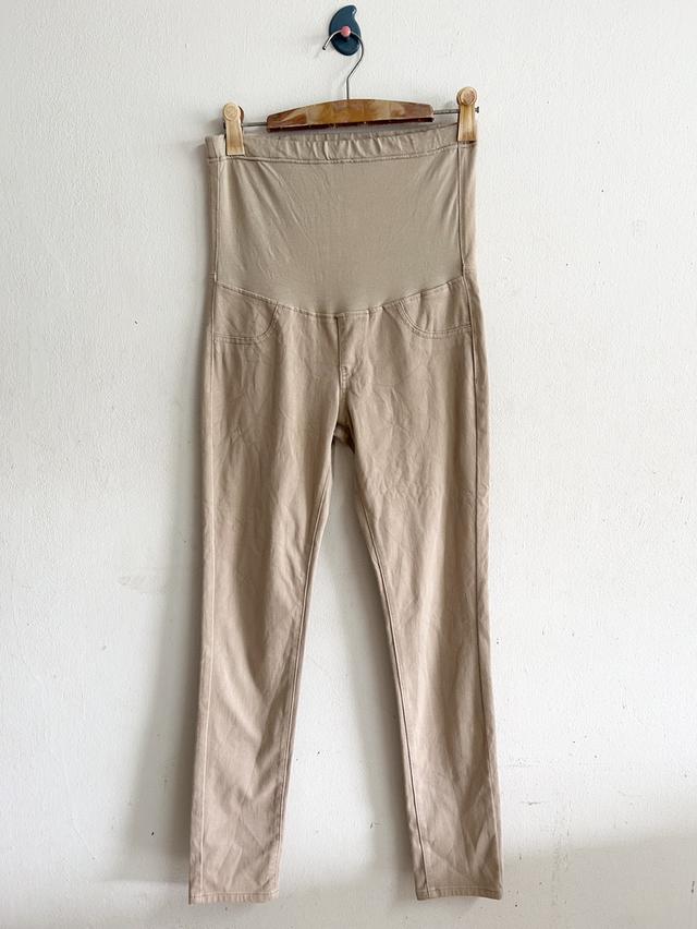 ยุนิโคล่M กางเกงคนท้องผ้ายืดสีน้ำตาลอ่อน