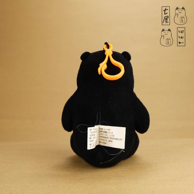 พวงกุญแจ ตุ๊กตา ท่านประธาน・CHO・หมีดำ・คุมะมง ・【แชมป์・Yuru-Chara・2011】🐻 Kumamon Black Bear ・Keychain 13 cm・Orange Keyhook Sitting Ver. 🖤