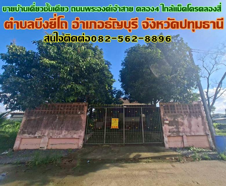 ขายบ้านเดี่ยวชั้นเดียว ถนนพระองค์เจ้าสาย คลอง4 ใกล้แม็คโครคลองสี่ 1