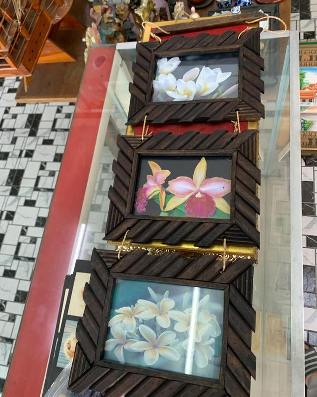 กรอบรูปไม้ 3 ชิ้น ถักกันด้วยเชือก