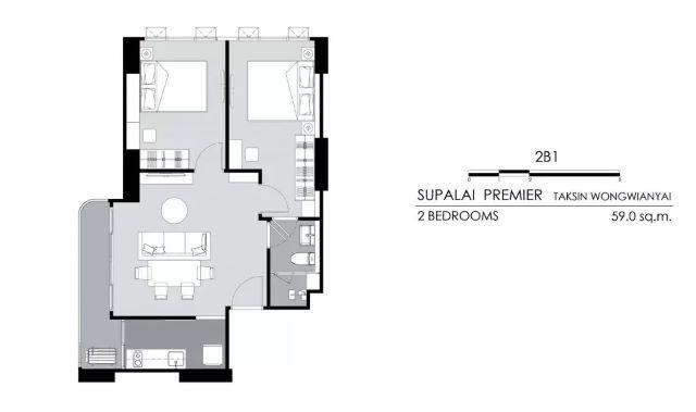 CM04408 ขายดาวน์ คอนโด ศุภาลัย พรีเมียร์ ตากสิน-วงเวียนใหญ่ Supalai Premier Taksin-Wongwianyai ถ.สมเด็จพระเจ้าตากสิน 6