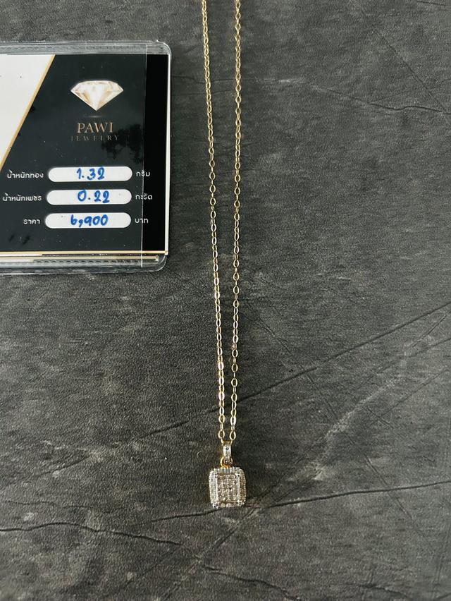 สร้องทอง9kแท้พร้อมจี้เพชรแท้