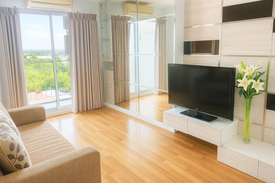 ขายคอนโดติดแม่น้ำ ลุมพินีพาร์คริเวอร์ไซด์ ถ.พระราม 3 วิวสะพานภูมิพล 32 ตร.ม. 2