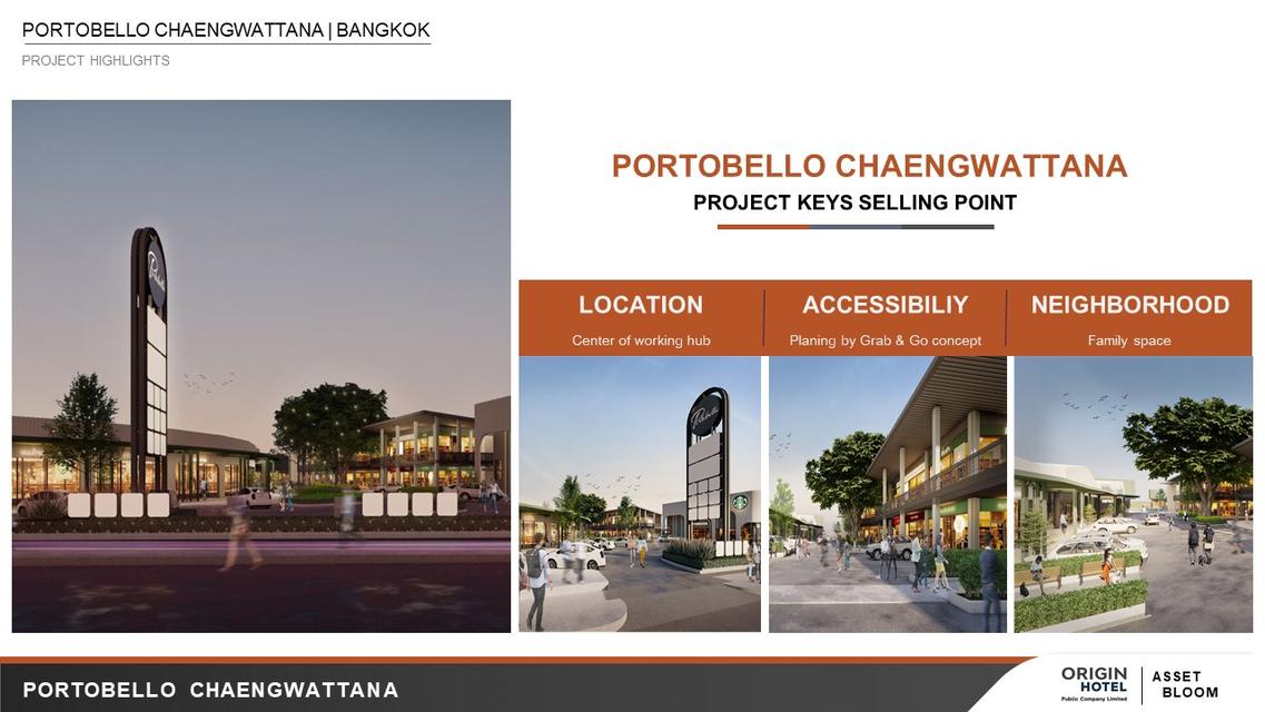 พื้นที่เช่าร้านค้า Portobello แจ้งวัฒนะ ตรงข้ามศูนย์ราชกาล 5