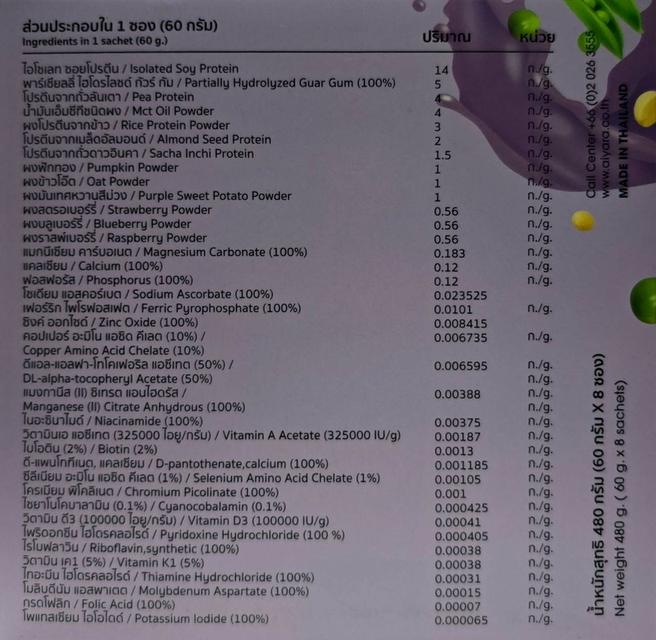 BUDDY GO(บัดดี้โก) โปรตีนพืช กลิ่นมิกส์เบอร์รี่ โปรตีน 21 กรัม/ซอง ให้พลังงาน 270 kcal มีกรดอะมิโนจำเป็นครบ สารอาหารครบ 5 หมู่ ปริมาณโปรตีนตรงตามฉลาก รูปที่ 7