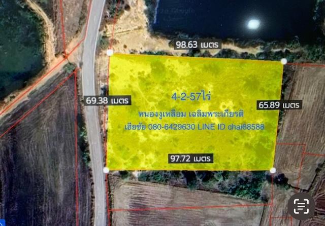 ขายที่ดิน 4-2-57ไร่ หนองงูเหลือม เฉลิมพระเกียรติ ใกล้วัดโนนหมัน ห่างถนนมิตรภาพ 1.8กม ห่างไฟฟ้า 500เมตร ติดถนนดำ ทำเลโกดัง/คลังสินค้า 5