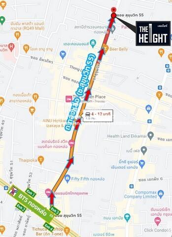 ให้เช่าคอนโดติดรถไฟฟ้า “เดอะ ไฮท์ ทองหล่อ (The Height Thonglor)” ใกล้ BTS ทองหล่อ (ชั้น 4, 140.92 ตร.ม. 2 น. 2 น้ำ), ราค 2