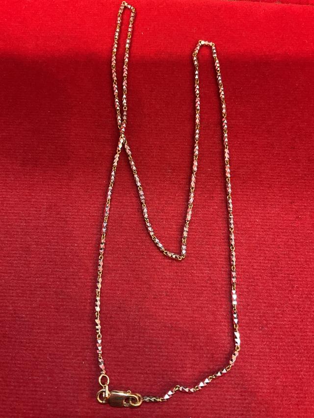 สร้อยคอทองแท้ 18K 💯% ชุบทองคำขาว ✨ น้ำหนัก 5.75 กรัม ยาว 16 นิ้ว งานมือสองสภาพสวย พร้อมส่ง 🚚 รูปย่อยที่ 3
