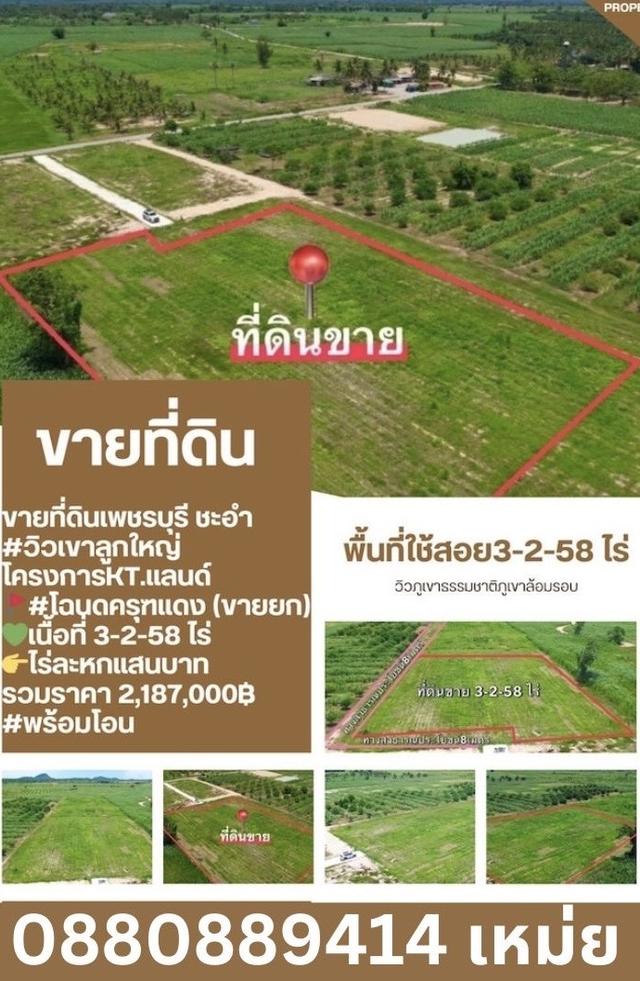 ที่ดิน ชะอำ เพชรบุรี ไร่ละ 6แสนบาท ขายยก 3-2-58 ไร่ 