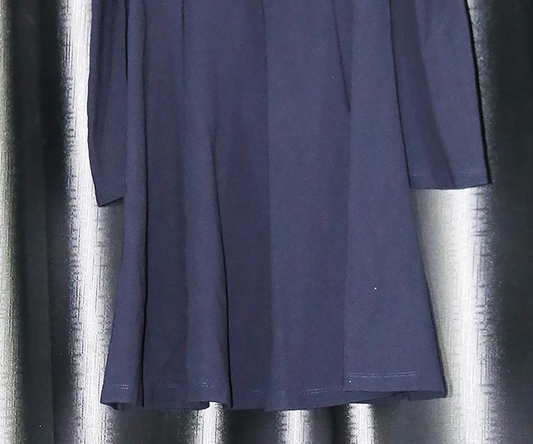 ชุดเดรสสั้นคอเหลี่ยมแขนยาวดีไซน์ทูโทน นํ้าเงิน-ขาว (Elegant Two-Tone Long Sleeve Mini Dress)_@SP008 6