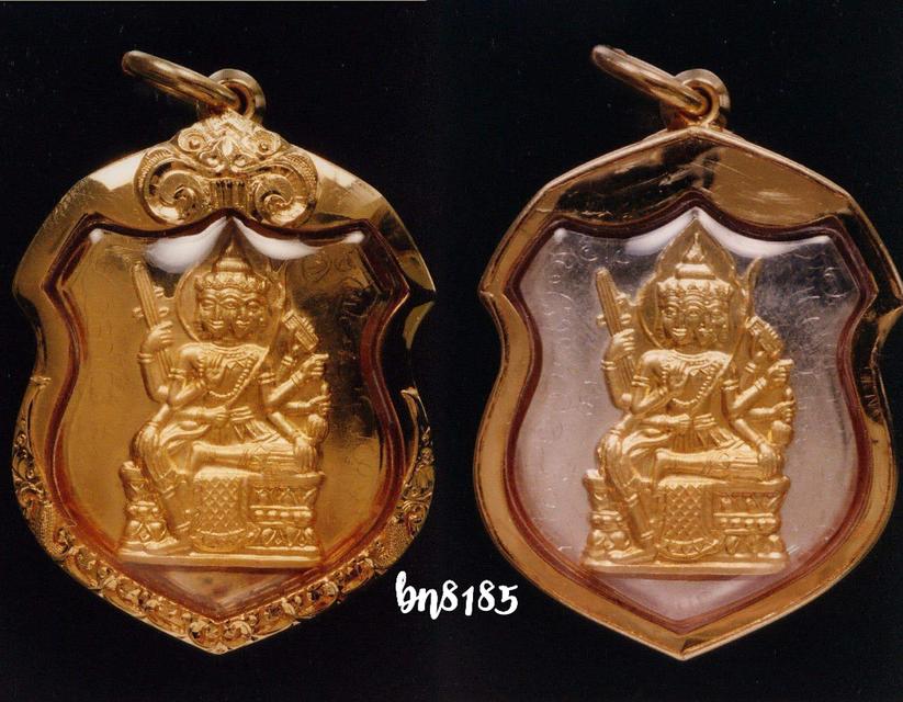 เหรียญพรหมเพชร 3 เนื้อทองคำหน้าทองคำ #๖ สร้าง 11 เหรียญตามจอง อีกเหรียญเนี้อเงินหน้าทองคำ สองเหรียญเลี่ยมปะกบ+เลี่ยมทองคำ