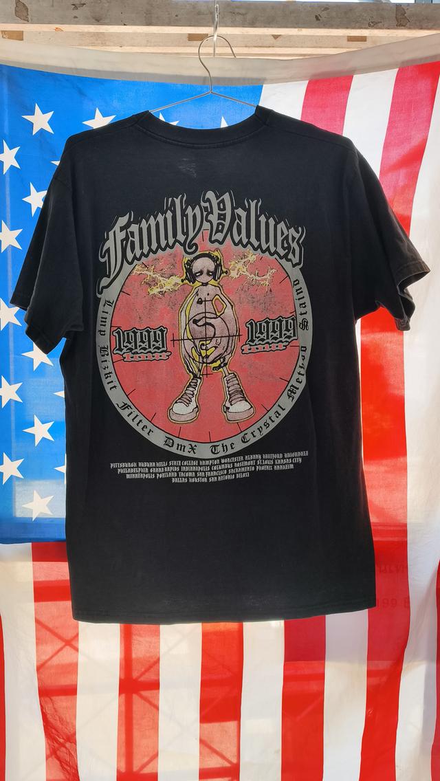 เสื้อวง Limp Bizkit Vintage 1999 Family Values Tour Black T Shirt Limp Bizkit DMX Korn Hip Hop XL รูปที่ 7