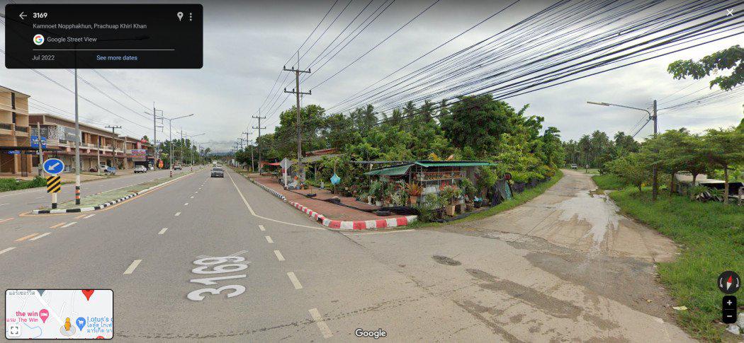 ขาย ที่ดิน สวนมะพร้าว 1384 วา ก 60 x ล 106 ม. วาละ 4000 บาท หลัง รพ.บางสะพาน ประจวบคีรีขันธ์ สภาพแวดล้อมดี เข้าออกได้หลา