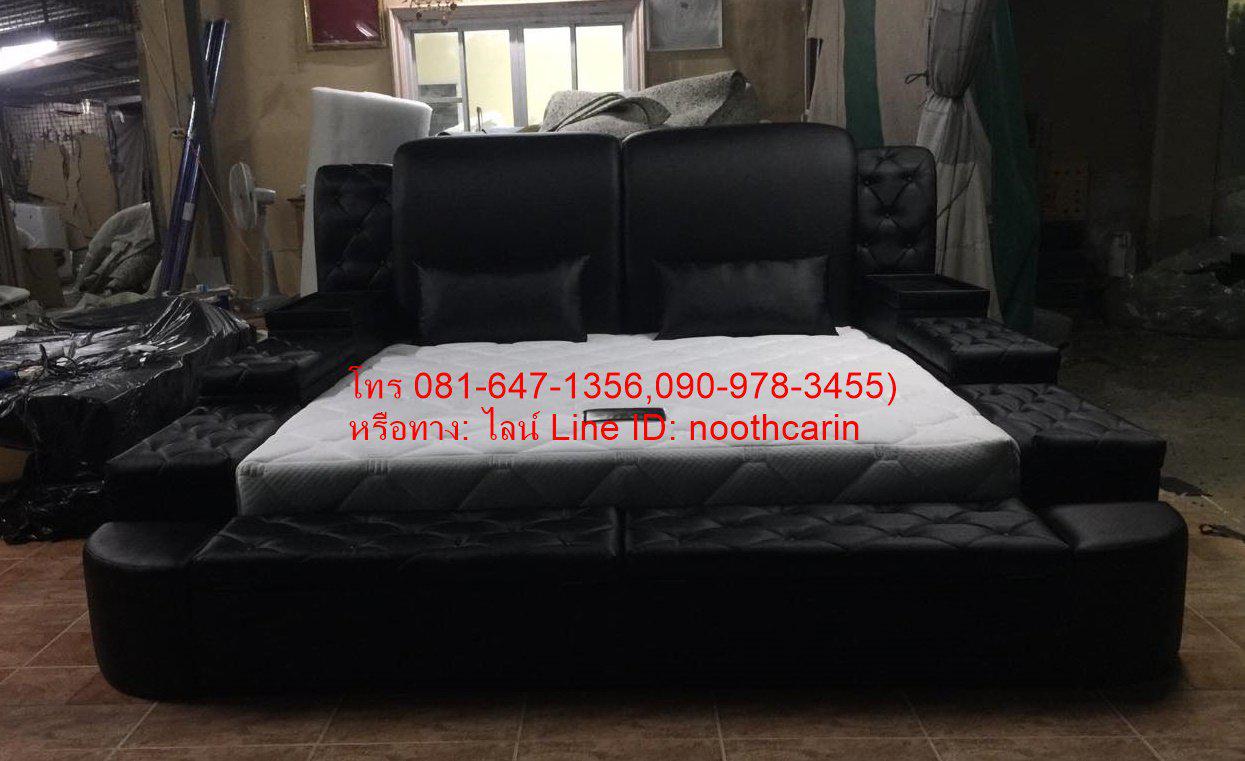 เตียงดีไซน์ด้านข้างเก็บของได้พร้อมที่นอน 6 ฟุต 26900 ส่งฟรีทั่วประเทศเก็บเงินปลายทาง