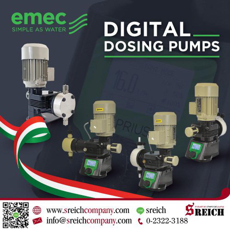 เครื่องเติมสารเคมี สารละลายแบบอัตโนมัติ Digital dosing pump EMEC รูปเล็กที่ 1