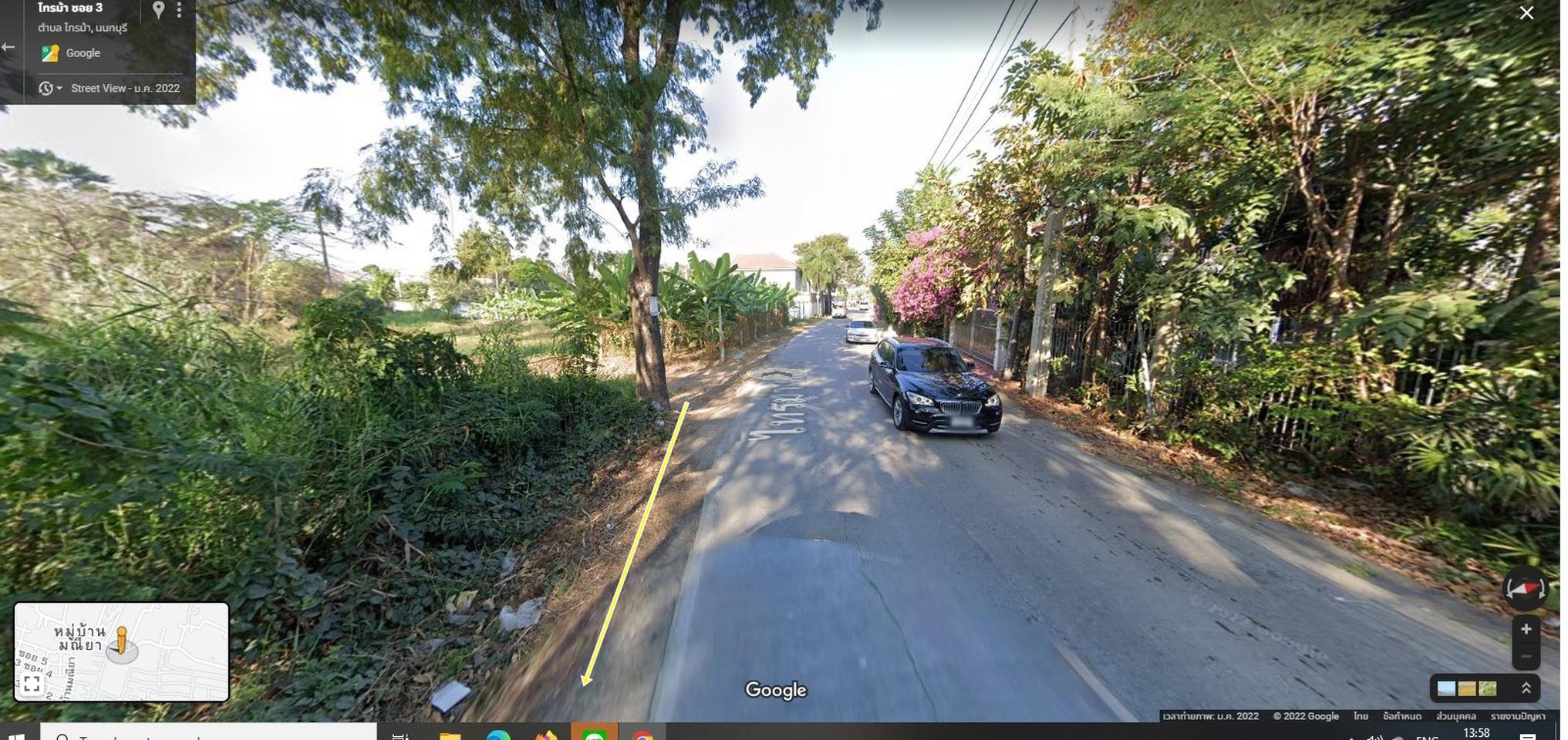 Vายที่ดินติดถนนไทรม้าซอย3 นนทบุรี ใกล้ถนนรัตนาธิเบศร์ 