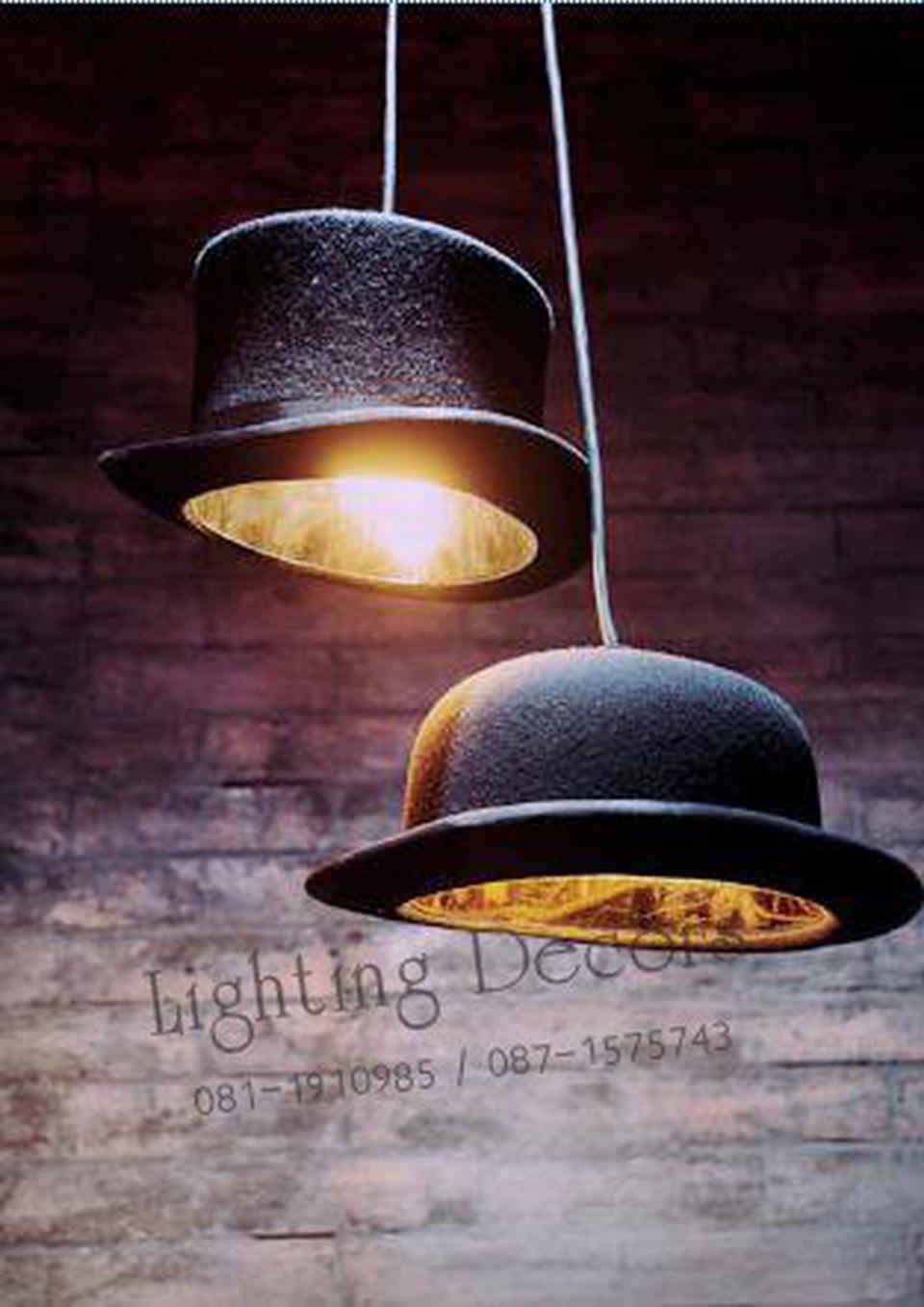 โคมไฟแขวนเพดานรูปหมวก โคมไฟหมวกมน โคมไฟหมวกแบน ขายโคมไฟปลีก - ส่ง  รูปที่ 2