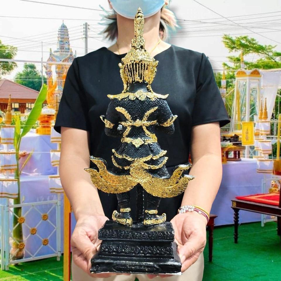 รูปหล่อองค์ท้าวเวสสุวรรโณ ลงสี เนื้อเรซิน สูง 8 นิ้ว รูปที่ 3