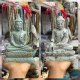 พระพุทธรูปงานพม่า หยกพม่าเจไดต์ ปางสมาธิ ปางมารวิชัย หน้าตัก 3 นิ้ว 